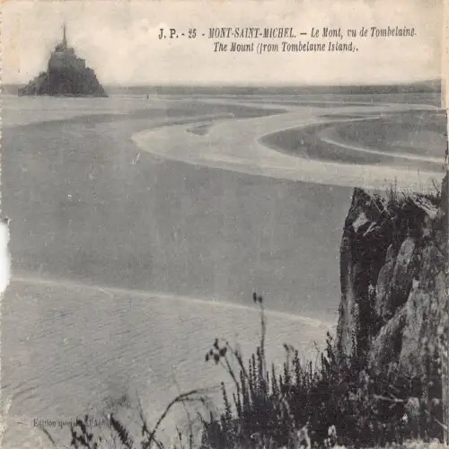 A683 Frankreich 1906 Mont Saint Michel von Tombelaine Island Vintage Postkarte