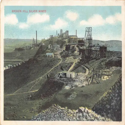 A684 Australien Broken Hill Silberminen Industrie Vintage Postkarte