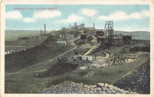 A684 Australien Broken Hill Silberminen Industrie Vintage Postkarte