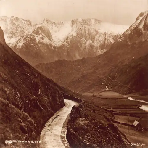 A685 England Nantfrancon Pass Winter RPPC Vintage Postkarte