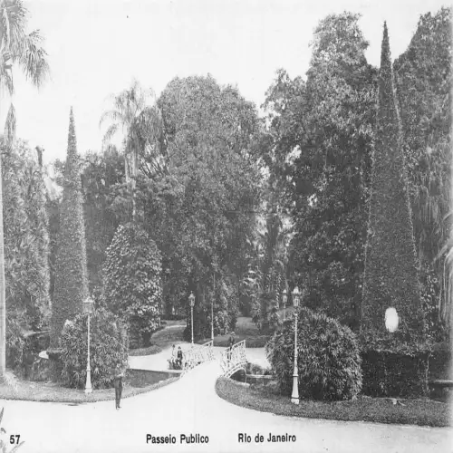 A685 Brasilien Rio de Janeiro Passeio Publico Park Vintage Postkarte