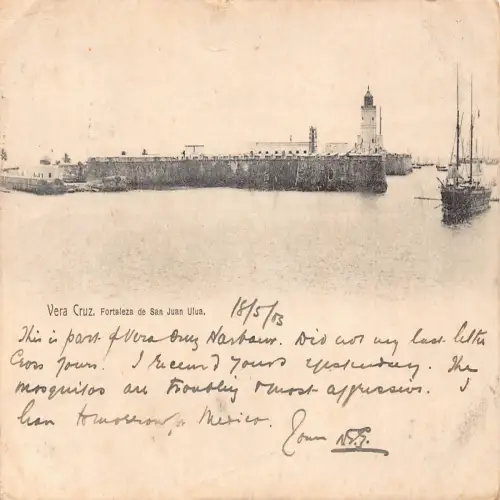 A685 Mexiko Veracruz 1903 San Juan de Ulua Fort Vintage Postkarte