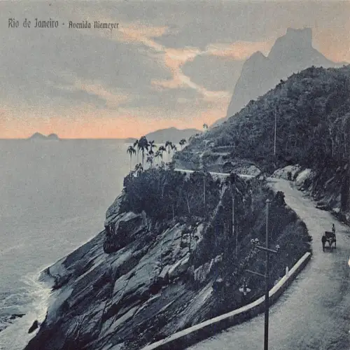 A686 Brasilien Rio de Janeiro Avenida Niemeyer Vintage Postkarte