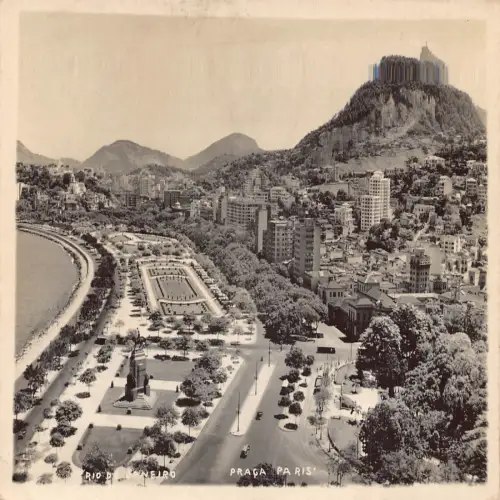 A686 Brasilien Rio de Janeiro Praca Paris RPPC 1951 Postkarte