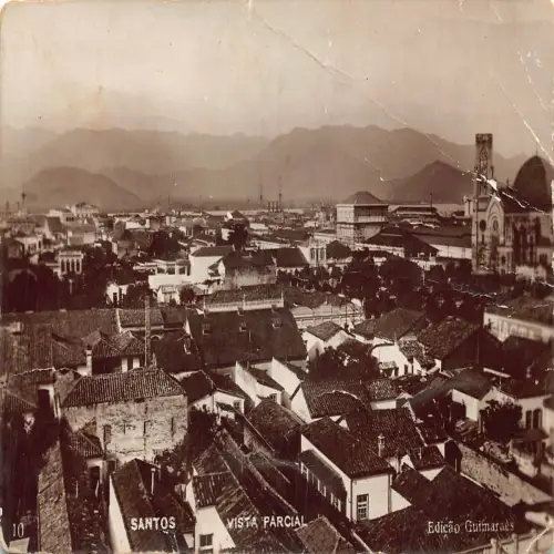 A686 Brasilien Santos Vista Parcial RPPC Vintage Postkarte
