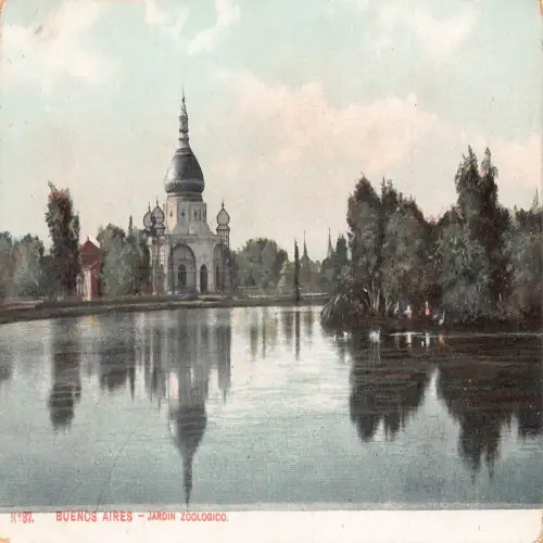 A686 Argentinien 1909 Buenos Aires Zoo Garten See Vintage Postkarte