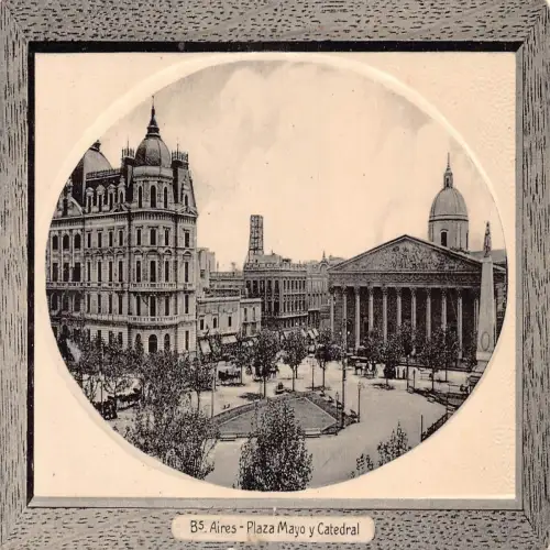 A686 Argentinien Buenos Aires Plaza Mayo Kathedrale Passepartout Postkarte