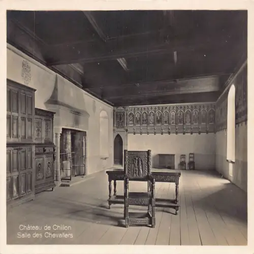 A686 Schweiz Schloss Chateau de Chillon Salle des Chevallers Postkarte