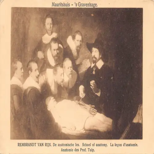 A687 Kunst von Rembrandt in der Haager Galerie Schule für Anatomie Postkarte