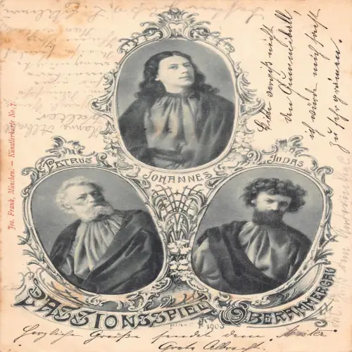 A689 Passion Christi Theaterstück Oberammergau Deutschland 1901 Portraits Postkarte