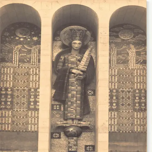 A690 Deutschland Frankfurt a M Religiöse Moderne Skulptur RPPC Postkarte