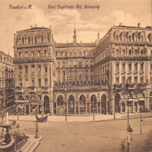 A690 Deutschland 1926 Frankfurt a M Hotel Frankfurt Hof Kaiserplatz Postkarte