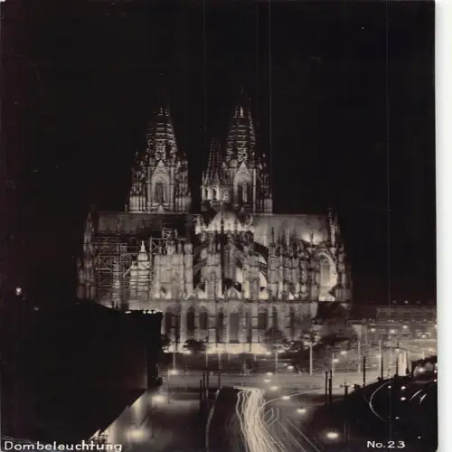 A690 Deutschland Köln Dombeleuchtung Beleuchtung bei Nacht 1928 Postkarte