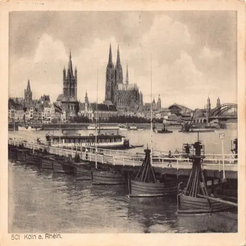 A690 Deutschland Köln a Rh Köln Pontonbrücke Boote Vintage Postkarte