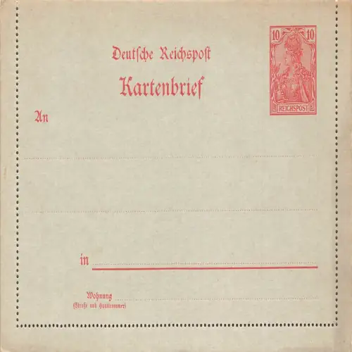 A691 Deutschland 1900er Reichspost Kartenbrief ungebraucht Doppelganzsache