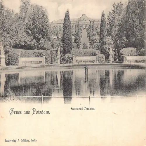 A691 Deutschland Gruss aus Potsdam Sanssouci Terrasse Vintage Postkarte