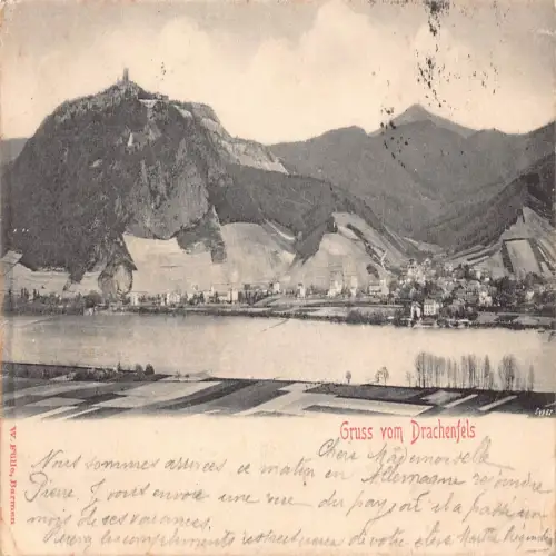 A691 Deutschland Gruss aus Drachenfels Panorama 1903 Vintage Postkarte