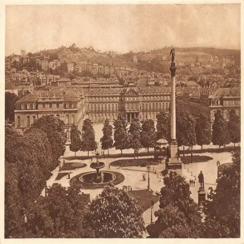 A691 Deutschland Stuttgart mit neuer Scholss Schloss Vintage Postkarte