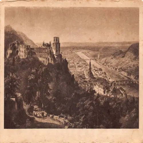 A691 Deutschland Heidelberg Schloss Gesamtansicht Schloss Vintage Postkarte