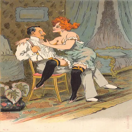 L474 AC & C Paris freche Geschichten über Bordelle Akt gewagte Vintage Postkarte