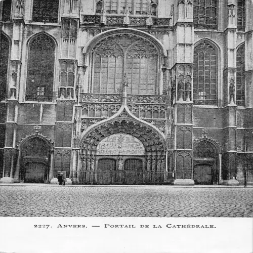 A661 Belgien Anvers Antwerpen Portail de la Kathedrale Vintage Postkarte
