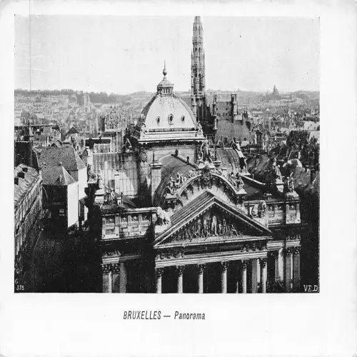 A661 Belgien Brüssel Panorama Vintage Postkarte