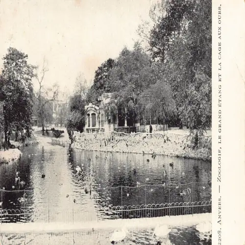 A661 Belgien Anvers Antwerpen Zoo Gartenkäfig aux Ours Vögel Postkarte