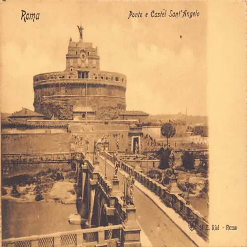 A663 Italien Rom Roma Ponte e Engelsburg Brücke Vintage Postkarte