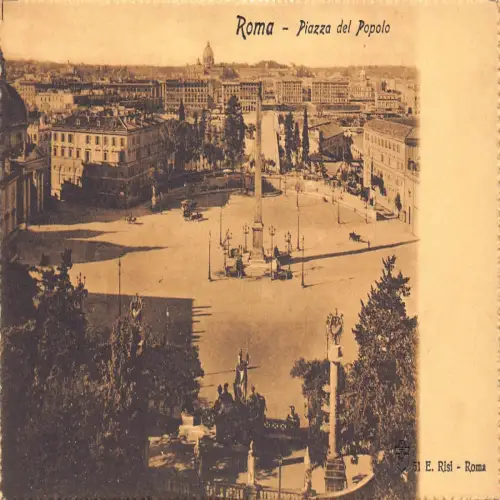 A663 Italien Rom Roma Piazza de Popolo Vintage Postkarte