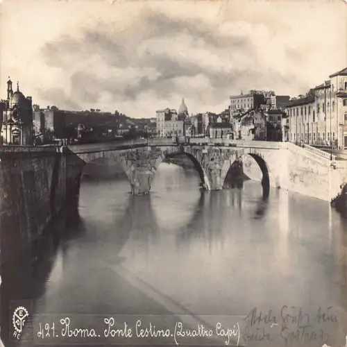 A663 Italien Rom Roma Ponte Cestino Quattro Capi Brücke RPPC Vintage Postkarte