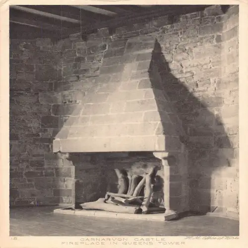 A665 Wales Caernarfon Castle Kamin im Queens Tower Vintage Postkarte