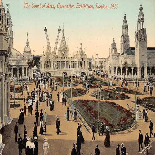 A665 England London 1911 Court of Arts Krönung Ausstellung Postkarte