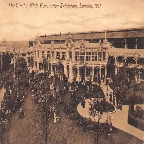 A665 England London 1911 Garden Club Krönung Ausstellung Vintage Postkarte