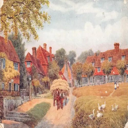 A666 England 1918 Groombridge Carriage Goose Art Vintage Postkarte
