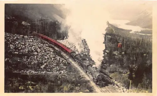 A666 Kanada CPR Hauptlinie in der Nähe von Yoho BC Dampfzug RPPC Postkarte