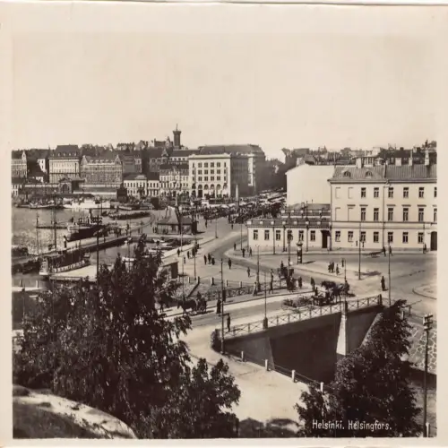 A666 Finnland Helsinki Helsingfors Brücken RPPC Postkarte