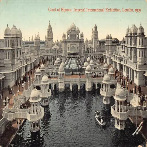 A666 England 1909 London Imperial Int Exhibition Court of Honour Postkarte