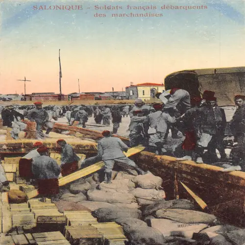 L475 Griechenland Salonique französische Truppen Vintage Postkarte