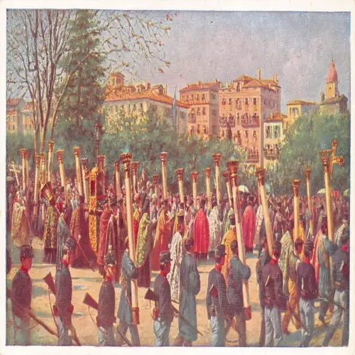 L475 Griechenland Corfou Prozession St Spiridon Vintage Postkarte