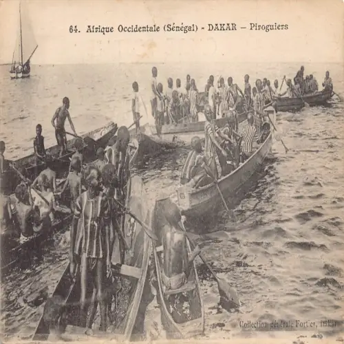 L475 Senegal Dakar Piroguiers Vintage Postkarte