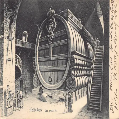 A692 Deutschland Heidelberg Das Große Fass Barrick Castle Cellar Vintage Postkarte