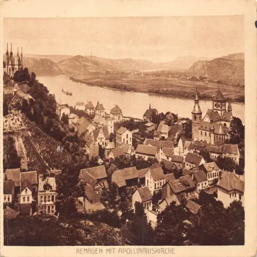 A692 Deutschland Ramagen mit Apollinariskirche Kirche Vintage Postkarte