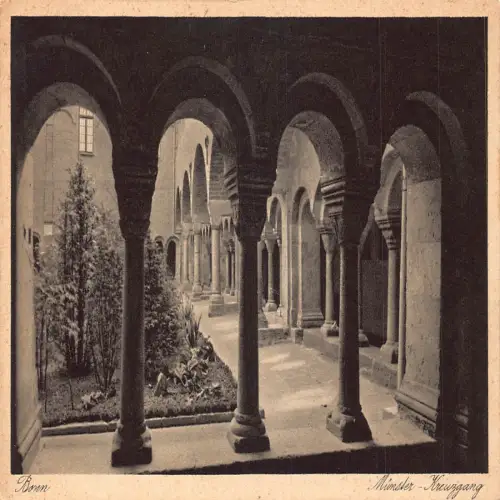 A692 Deutschland Bonn Münster Kreuzgang Portikus Vintage Postkarte