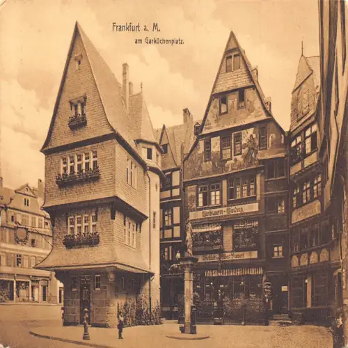 A692 Deutschland Frankfurt a M am Garküchenplatz Vintage Postkarte