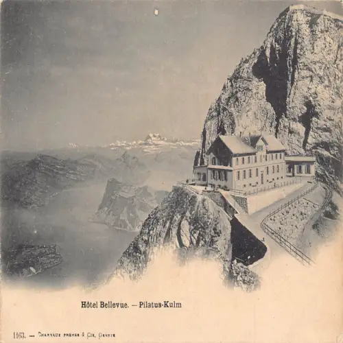 A693 Schweiz Hotel Bellevue Pilatus Kulm Vintage Postkarte