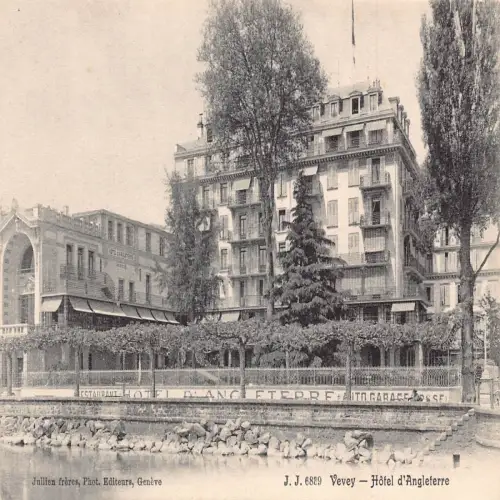 A693 Schweiz Vevey Hotel d'Angleterre Restaurant Vintage Postkarte