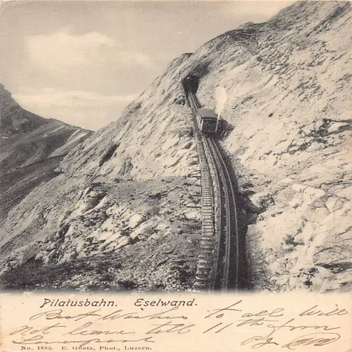 A693 Schweiz 1905 Pilatusbahn Standseilbahn Eselwand Vintage Postkarte