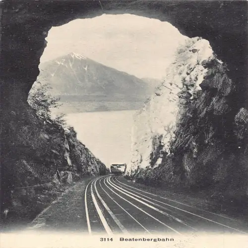 A693 Schweiz Beatenbergbahn Zug Eisenbahn Vintage Postkarte