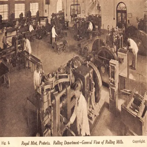A694 Südafrika Royal Mint Pretoria Rolling Department Ansicht der Mühlen Postkarte