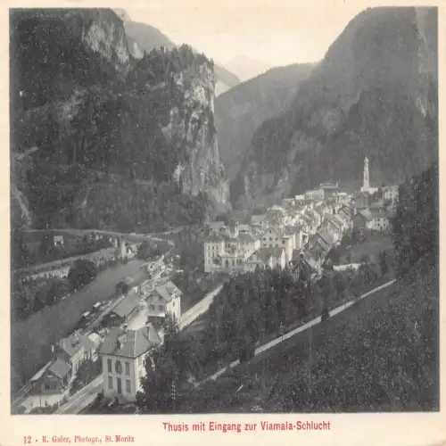 A693 Schweiz Thusis mit Eingang zur Viamala Schlucht Vintage Postkarte